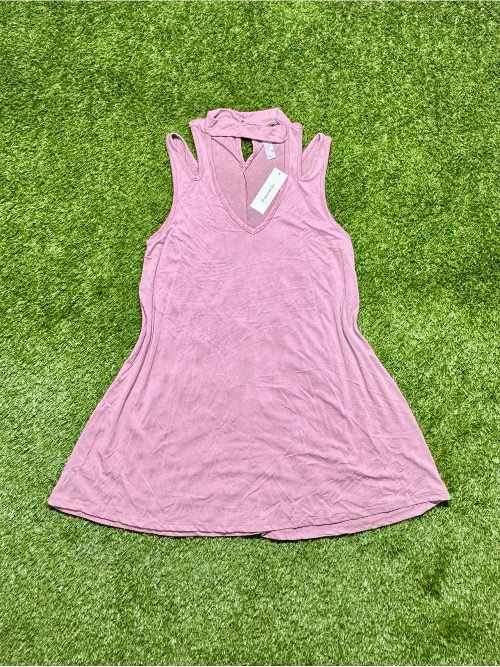 Alya francesca's Mauve Cold Shoulder Swing Mini Dress Pink Women’s Size Small